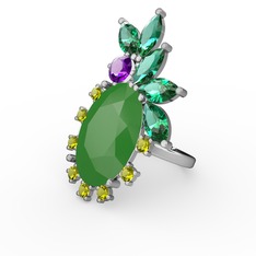 Arinna Yüzük - Neon yeşil akrilik 925 ayar gümüş yüzük #seykct