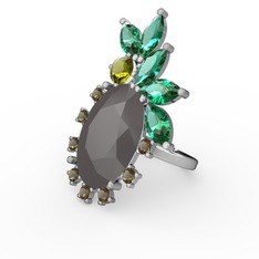 Füme akrilik 925 ayar gümüş yüzük