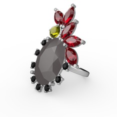 Arinna Yüzük - Füme akrilik 14 ayar beyaz altın yüzük #smz5wa