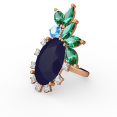 Arinna Yüzük - Lacivert akrilik 18 ayar altın yüzük (0.48 karat) #sxiimr