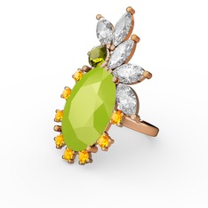 Arinna Yüzük - Neon sarı akrilik 8 ayar altın yüzük #sz3x2l