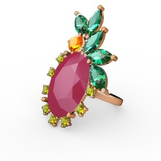 Neon pembe akrilik 925 ayar altın kaplama gümüş yüzük