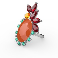 Arinna Yüzük - Neon turuncu akrilik 925 ayar gümüş yüzük #tgjsmk