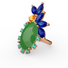 Arinna Yüzük - Neon yeşil akrilik 14 ayar altın yüzük #thl92s