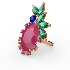 Neon pembe akrilik 18 ayar rose altın yüzük