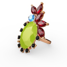 Arinna Yüzük - Neon sarı akrilik 18 ayar rose altın yüzük #tpdisz