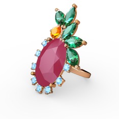 Arinna Yüzük - Neon pembe akrilik 8 ayar rose altın yüzük #tzbmef