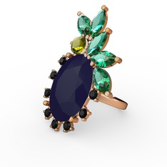 Arinna Yüzük - Lacivert akrilik 18 ayar altın yüzük #vaemo3