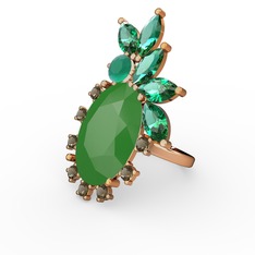 Arinna Yüzük - Neon yeşil akrilik 925 ayar rose altın kaplama gümüş yüzük #vq1cth