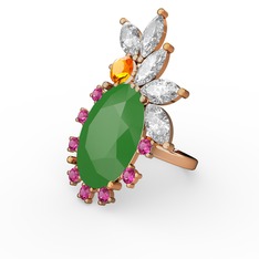 Arinna Yüzük - Neon yeşil akrilik 14 ayar altın yüzük #vvspz0