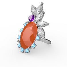 Arinna Yüzük - Neon turuncu akrilik 925 ayar gümüş yüzük #vvuk5y