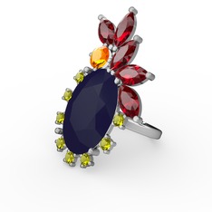 Arinna Yüzük - Lacivert akrilik 925 ayar gümüş yüzük #x1z0vf