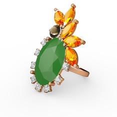 Arinna Yüzük - Neon yeşil akrilik 18 ayar rose altın yüzük #xqiqvv