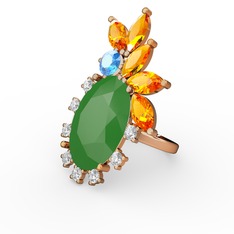 Arinna Yüzük - Neon yeşil akrilik 925 ayar altın kaplama gümüş yüzük (0.48 karat) #xvqcxk