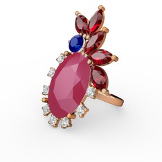 Neon pembe akrilik 14 ayar rose altın yüzük