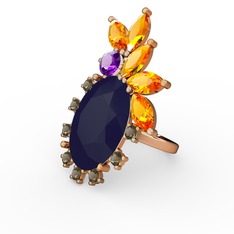 Arinna Yüzük - Lacivert akrilik 8 ayar altın yüzük #ye6har