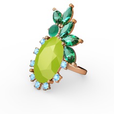 Arinna Yüzük - Neon sarı akrilik 8 ayar rose altın yüzük #yprxop