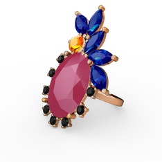 Arinna Yüzük - Neon pembe akrilik 18 ayar rose altın yüzük #z1ousx