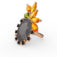 Arinna Yüzük - Füme akrilik 8 ayar rose altın yüzük #z302xp