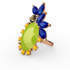 Arinna Yüzük - Neon sarı akrilik 14 ayar altın yüzük #z43rfv