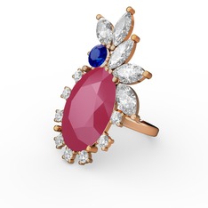 Arinna Yüzük - Neon pembe akrilik 14 ayar rose altın yüzük (0.48 karat) #z4hpu2