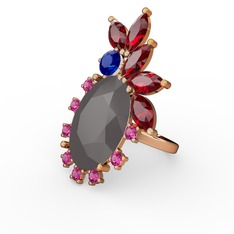 Arinna Yüzük - Füme akrilik 14 ayar altın yüzük #z9bn1a