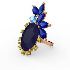 Arinna Yüzük - Lacivert akrilik 18 ayar rose altın yüzük #zfkxcu