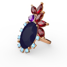 Arinna Yüzük - Lacivert akrilik 8 ayar rose altın yüzük #zhthy0