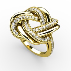 Arvia Yüzük - Swarovski 925 ayar altın kaplama gümüş yüzük #10zlesy