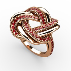 Arvia Yüzük - Garnet 925 ayar rose altın kaplama gümüş yüzük #1pv4o3s