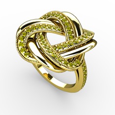 Arvia Yüzük - Peridot 925 ayar altın kaplama gümüş yüzük #1thihru