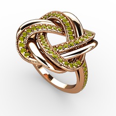 Peridot 8 ayar rose altın yüzük