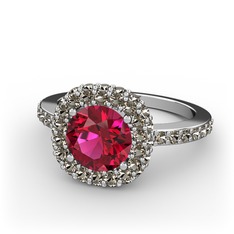 Linne Yüzük - Rodolit garnet ve dumanlı kuvars 925 ayar gümüş yüzük #1afaqo1