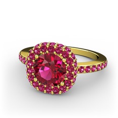 Linne Yüzük - Rodolit garnet 18 ayar altın yüzük #1t4y6ot