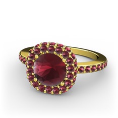 Linne Yüzük - Kök yakut 14 ayar altın yüzük #2wrrba