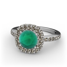 Linne Yüzük - Kök zümrüt ve dumanlı kuvars 925 ayar gümüş yüzük #qbsxki