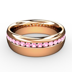 Ellone Alyans - Pembe kuvars 18 ayar rose altın yüzük #1qz4cgl