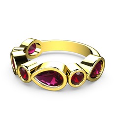 Rodolit garnet ve garnet 14 ayar altın yüzük