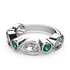 Alina Yüzük - Swarovski ve yeşil kuvars 925 ayar gümüş yüzük #1mk63wj