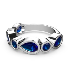 Alina Yüzük - Lab safir 18 ayar beyaz altın yüzük #1pmhxn0