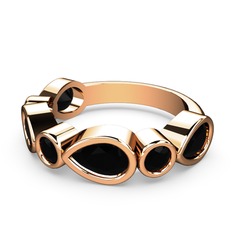 Alina Yüzük - Siyah zirkon 14 ayar rose altın yüzük #1wq8tmd