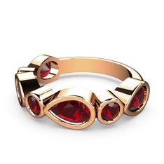Alina Yüzük - Garnet 18 ayar rose altın yüzük #22l8ft