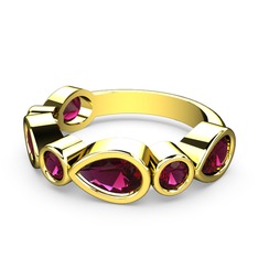 Alina Yüzük - Rodolit garnet 14 ayar altın yüzük #25ndqm