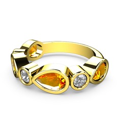 Alina Yüzük - Sitrin ve swarovski 8 ayar altın yüzük #3tw2jc