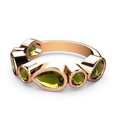 Peridot 18 ayar rose altın yüzük