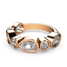 Alina Yüzük - Beyaz zirkon ve swarovski 8 ayar rose altın yüzük #jns2rs