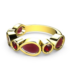 Alina Yüzük - Kök yakut ve garnet 18 ayar altın yüzük #jpga51