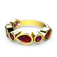 Alina Yüzük - Garnet ve rodolit garnet 18 ayar altın yüzük #w6i4ly