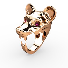 Rodolit garnet 18 ayar rose altın yüzük