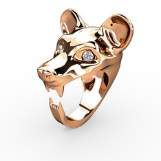 Swarovski 925 ayar rose altın kaplama gümüş yüzük